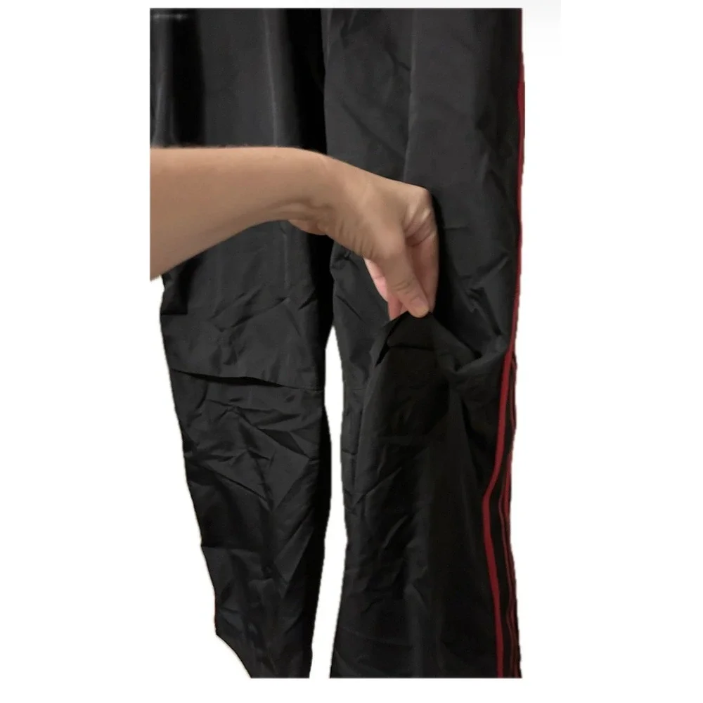 VTG Y2K Nike, Tear Away Track Pants. Black/Red. Men's Size XL.